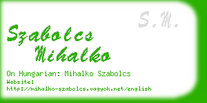 szabolcs mihalko business card